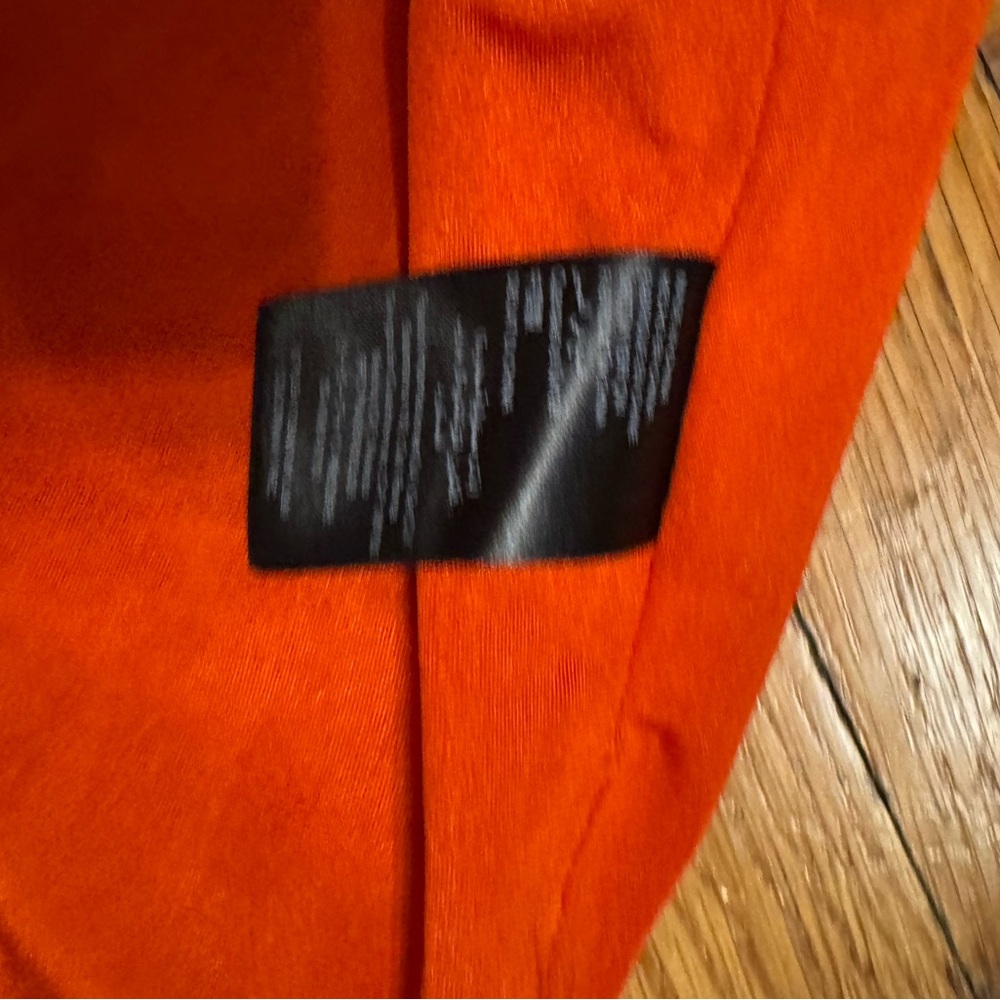 Bebe Red/ Orange One Shoulder Cocktail Dress - Picture 8 of 12